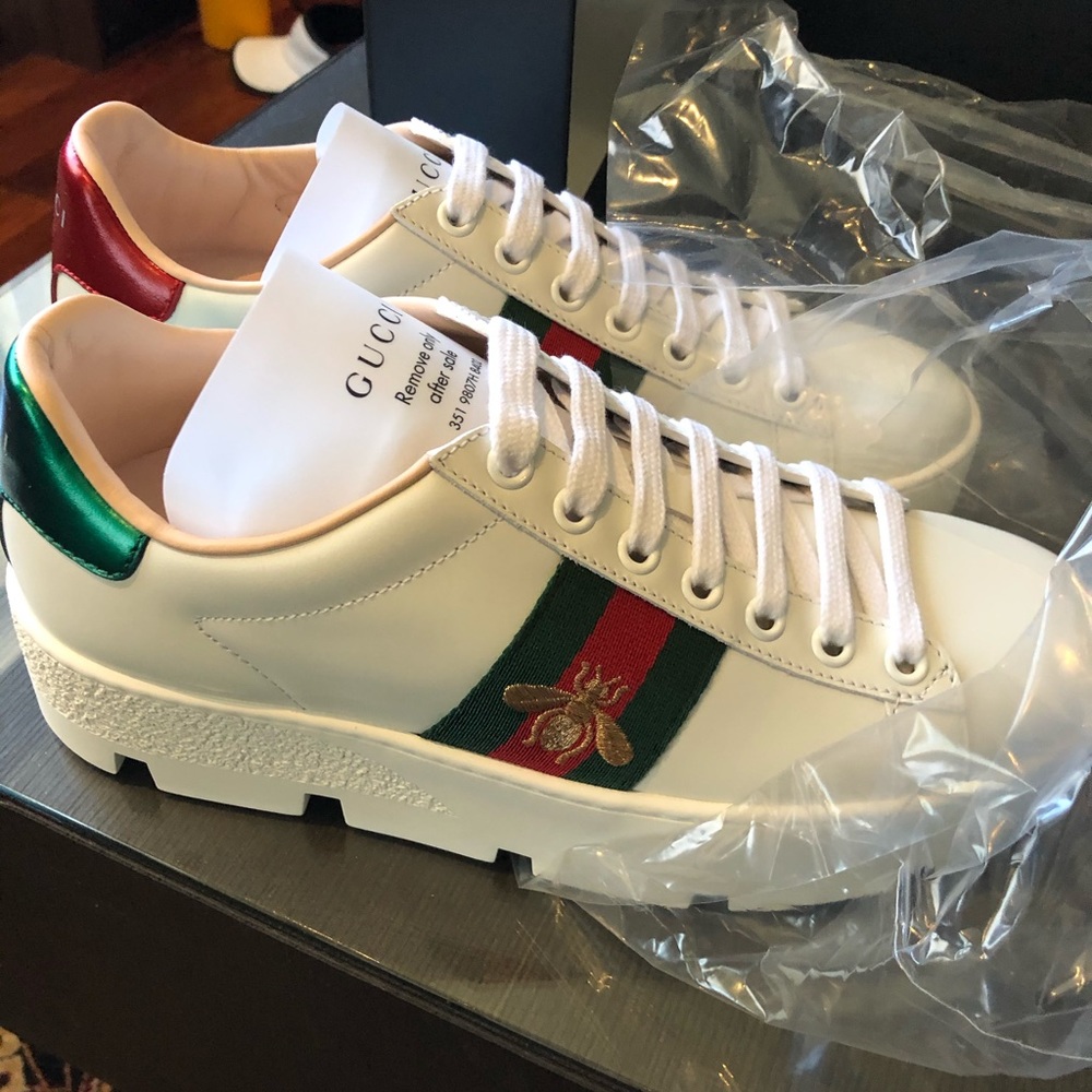 Gucci Ace leather platform sneakers